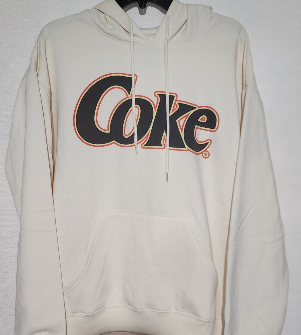Coca Cola cream colored hoodie medium men-NEW